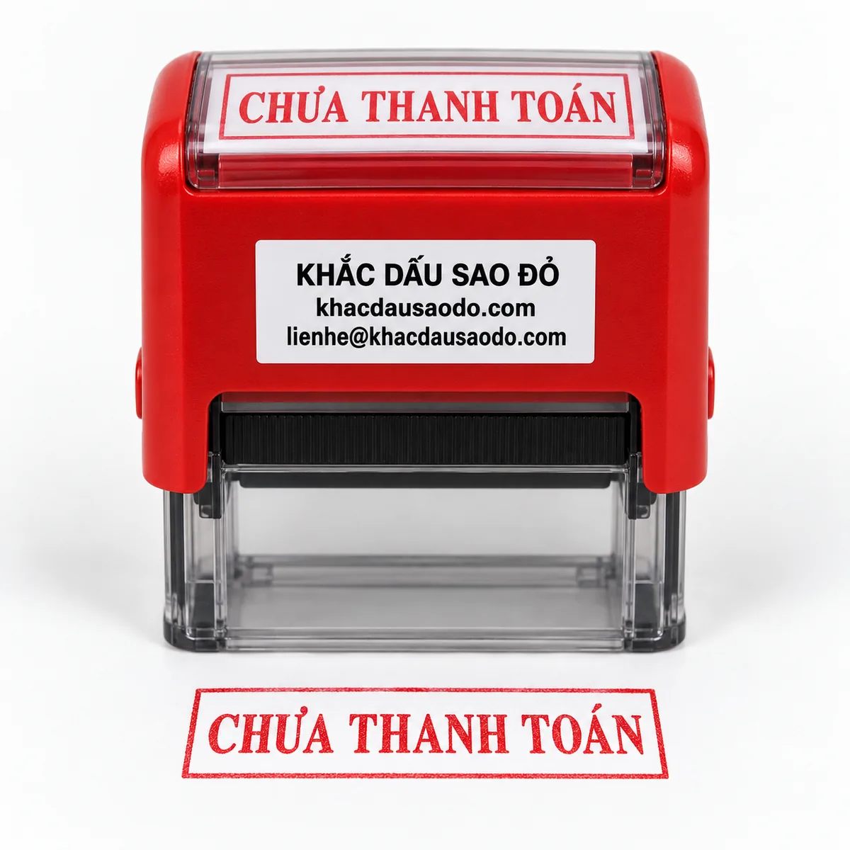 Dấu chưa thanh toán ảnh chính nền trắng của Khắc Dấu Sao Đỏ
