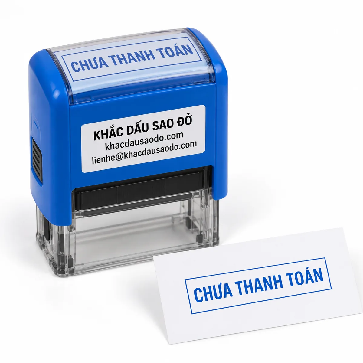 Dấu chưa thanh toán cùng bản đóng mẫu của Khắc Dấu Sao Đỏ