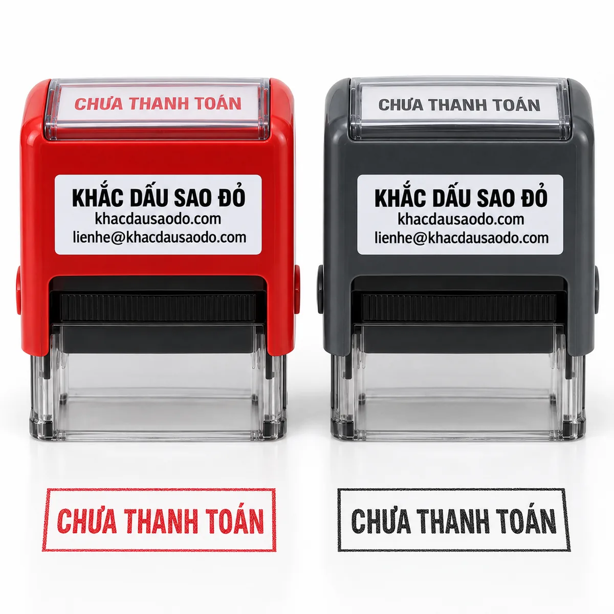 Dấu chưa thanh toán góc nghiêng phải của Khắc Dấu Sao Đỏ