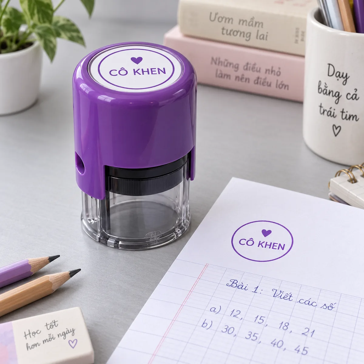 Dấu có khen minh họa khi sử dụng của Khắc Dấu Sao Đỏ