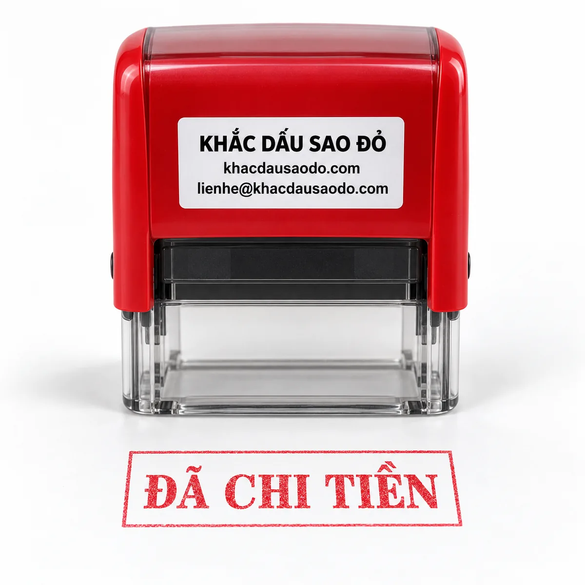 Dấu đã chi tiền ảnh chính nền trắng của Khắc Dấu Sao Đỏ