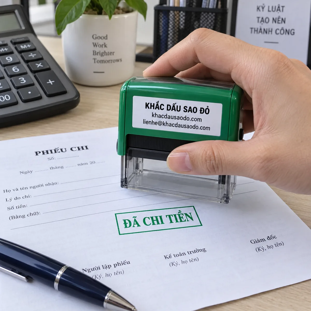 Dấu đã chi tiền bố cục nhóm sản phẩm của Khắc Dấu Sao Đỏ