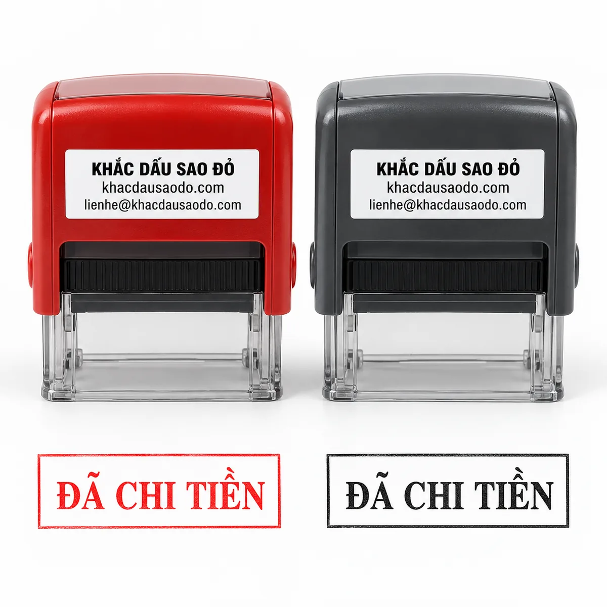 Dấu đã chi tiền góc nghiêng phải của Khắc Dấu Sao Đỏ