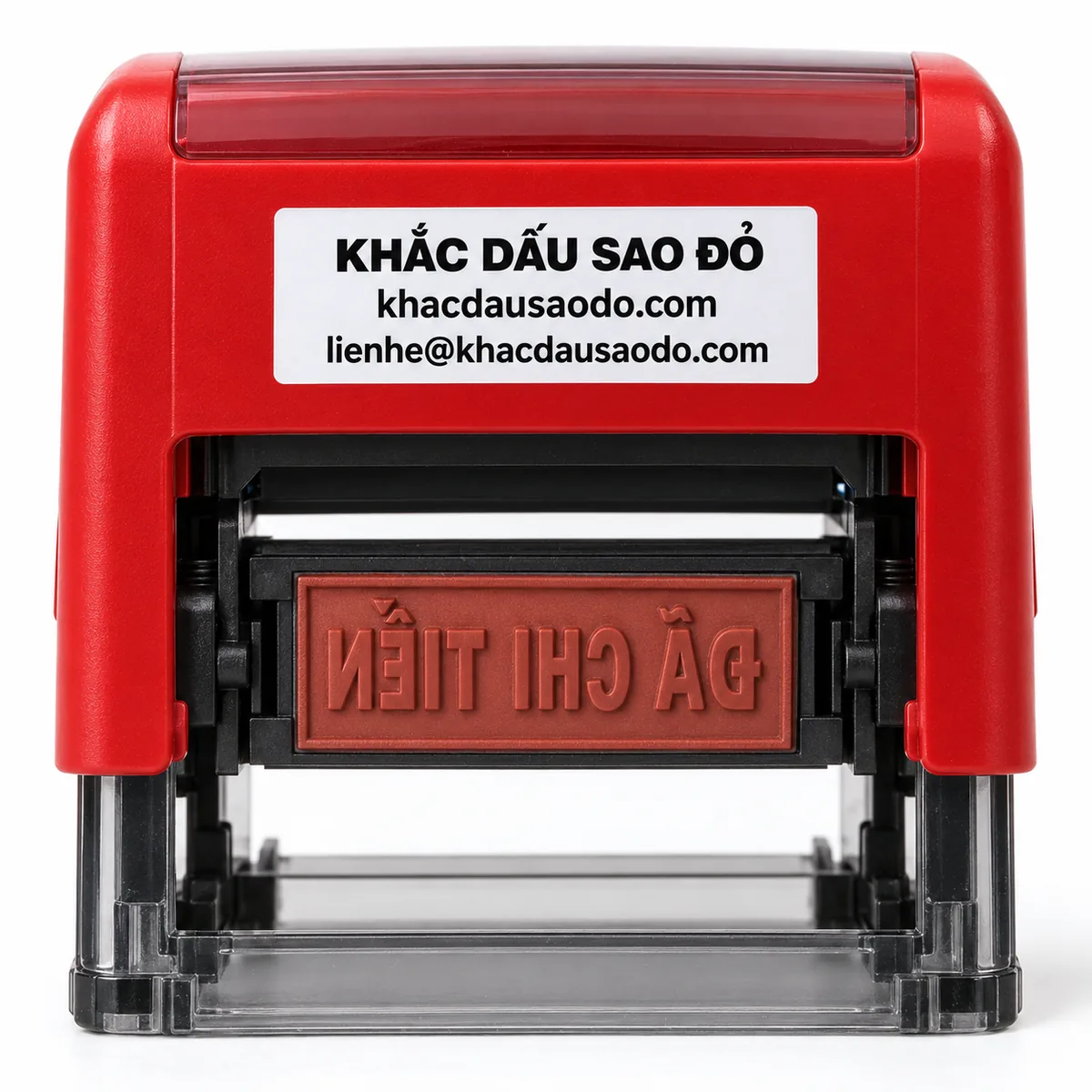 Dấu đã chi tiền góc chụp catalog của Khắc Dấu Sao Đỏ