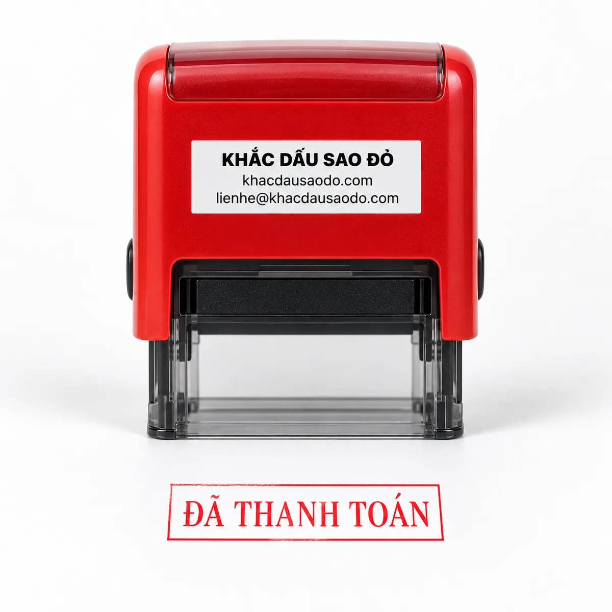 Dấu đã thanh toán ảnh chính nền trắng của Khắc Dấu Sao Đỏ
