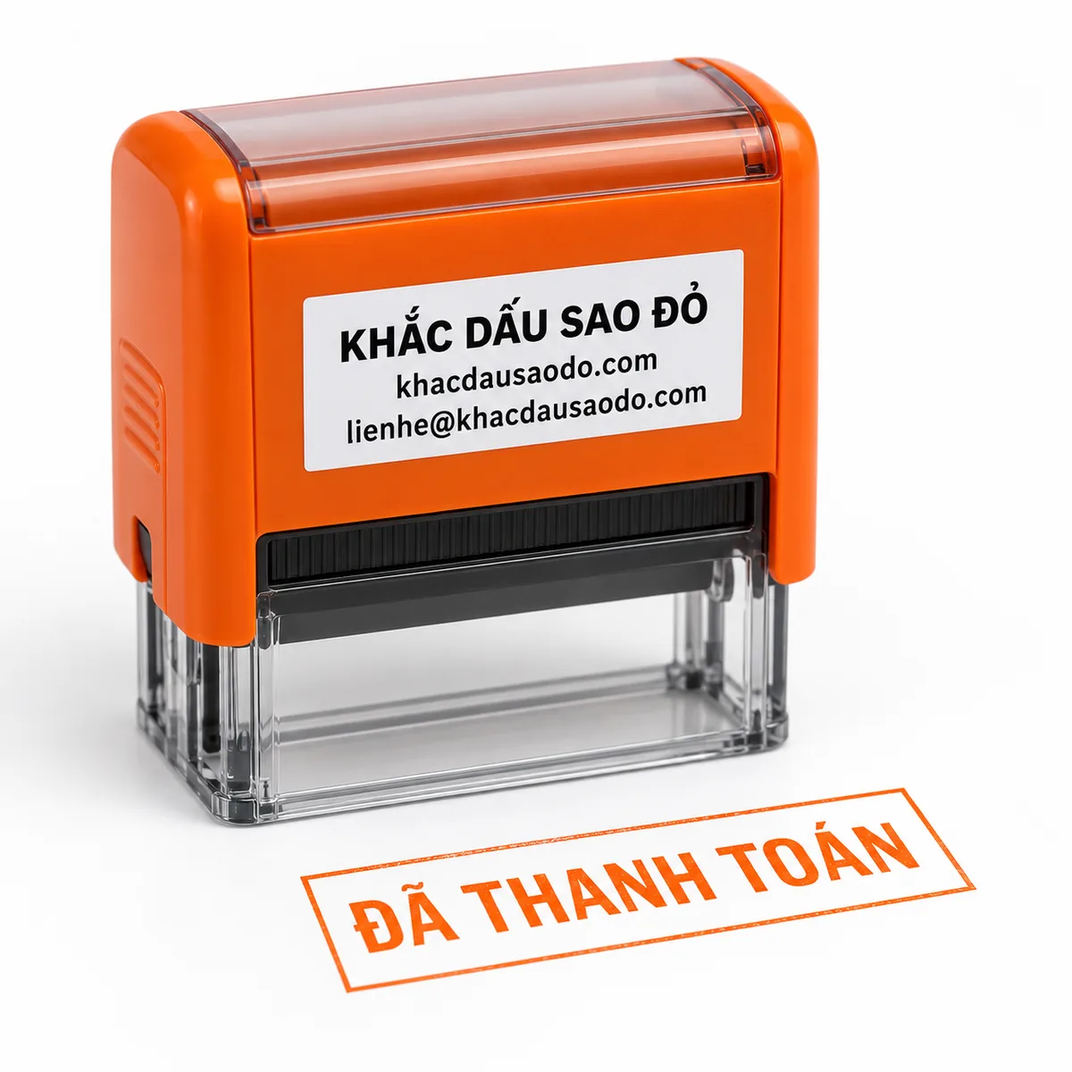 Dấu đã thanh toán cận cảnh chi tiết của Khắc Dấu Sao Đỏ