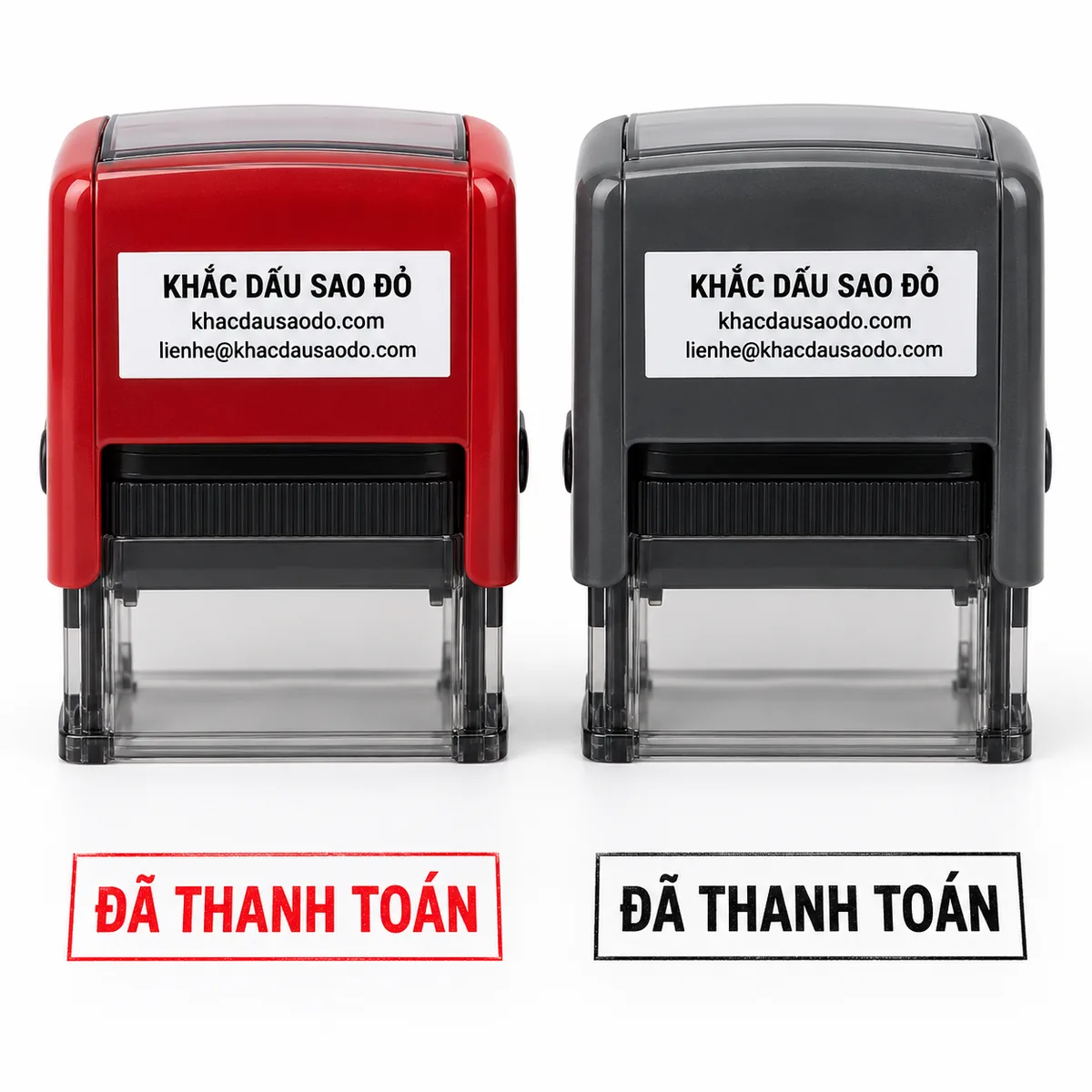 Dấu đã thanh toán góc nghiêng phải của Khắc Dấu Sao Đỏ