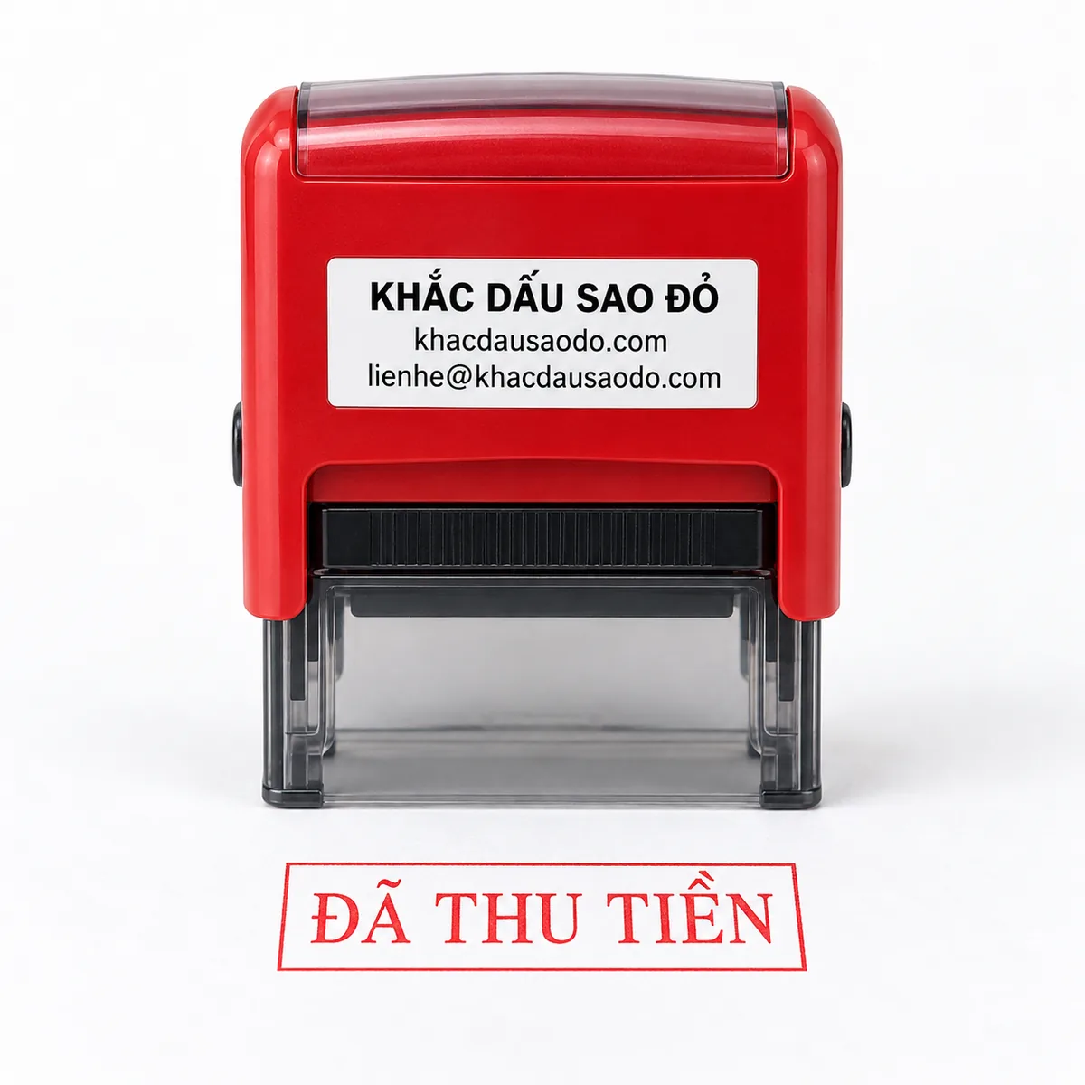 Dấu đã thu tiền ảnh chính nền trắng của Khắc Dấu Sao Đỏ