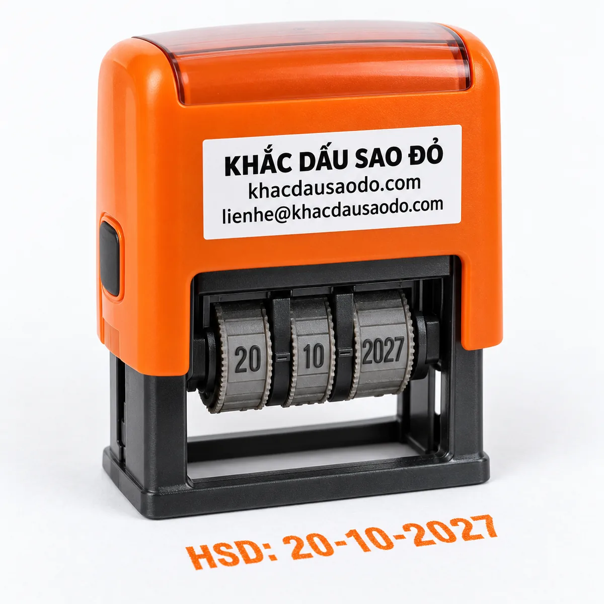 Dấu hạn sử dụng cận cảnh chi tiết của Khắc Dấu Sao Đỏ