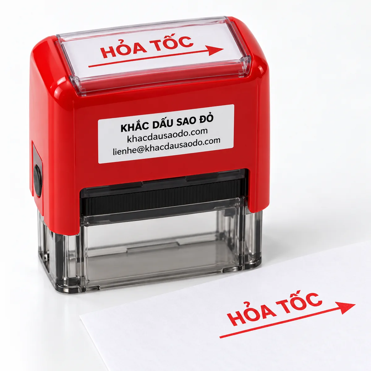 Dấu hỏa tốc ảnh chính nền trắng của Khắc Dấu Sao Đỏ