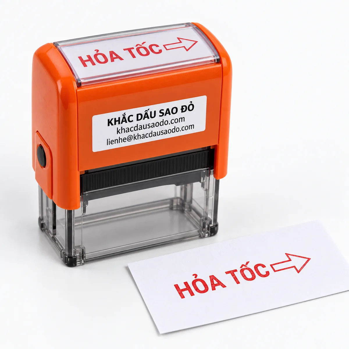 Dấu hỏa tốc cận cảnh chi tiết của Khắc Dấu Sao Đỏ