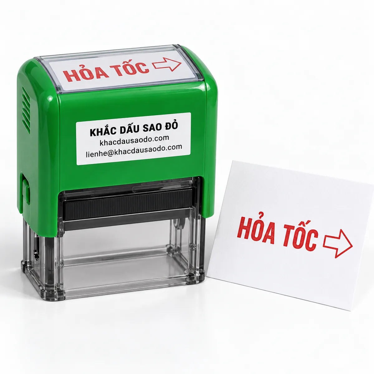 Dấu hỏa tốc góc nghiêng trái của Khắc Dấu Sao Đỏ