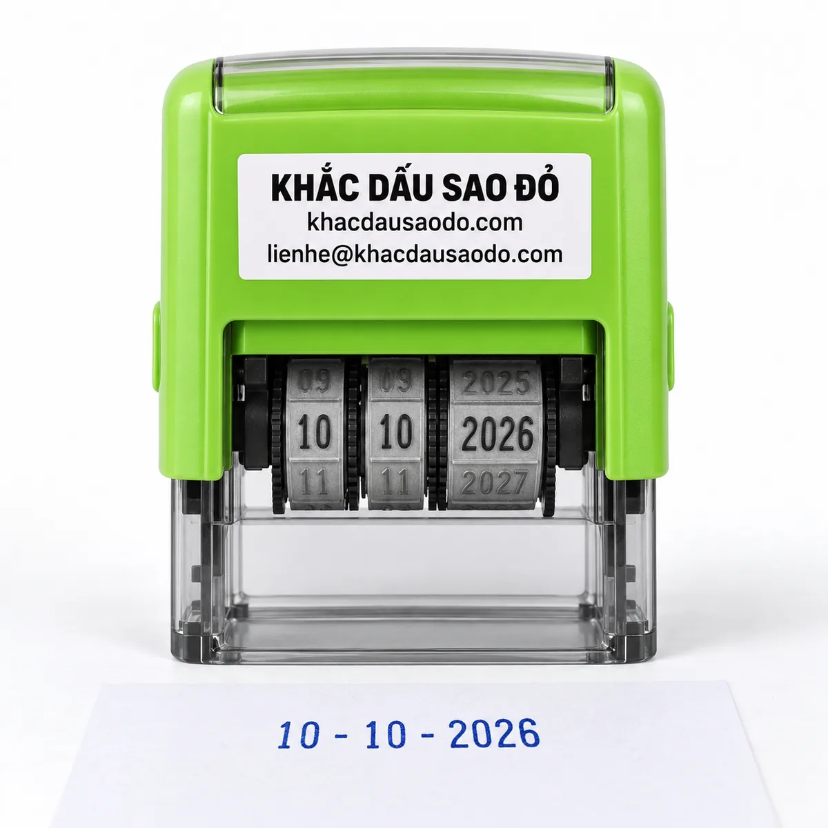 Dấu ngày tháng năm ảnh chính nền trắng của Khắc Dấu Sao Đỏ