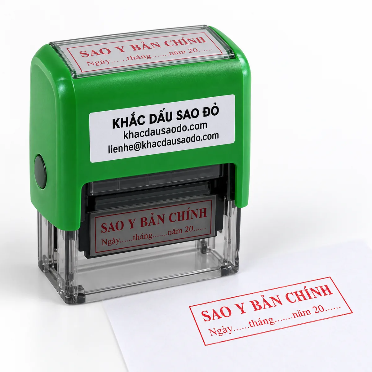 Dấu sao y bản chính bố cục nhóm sản phẩm của Khắc Dấu Sao Đỏ
