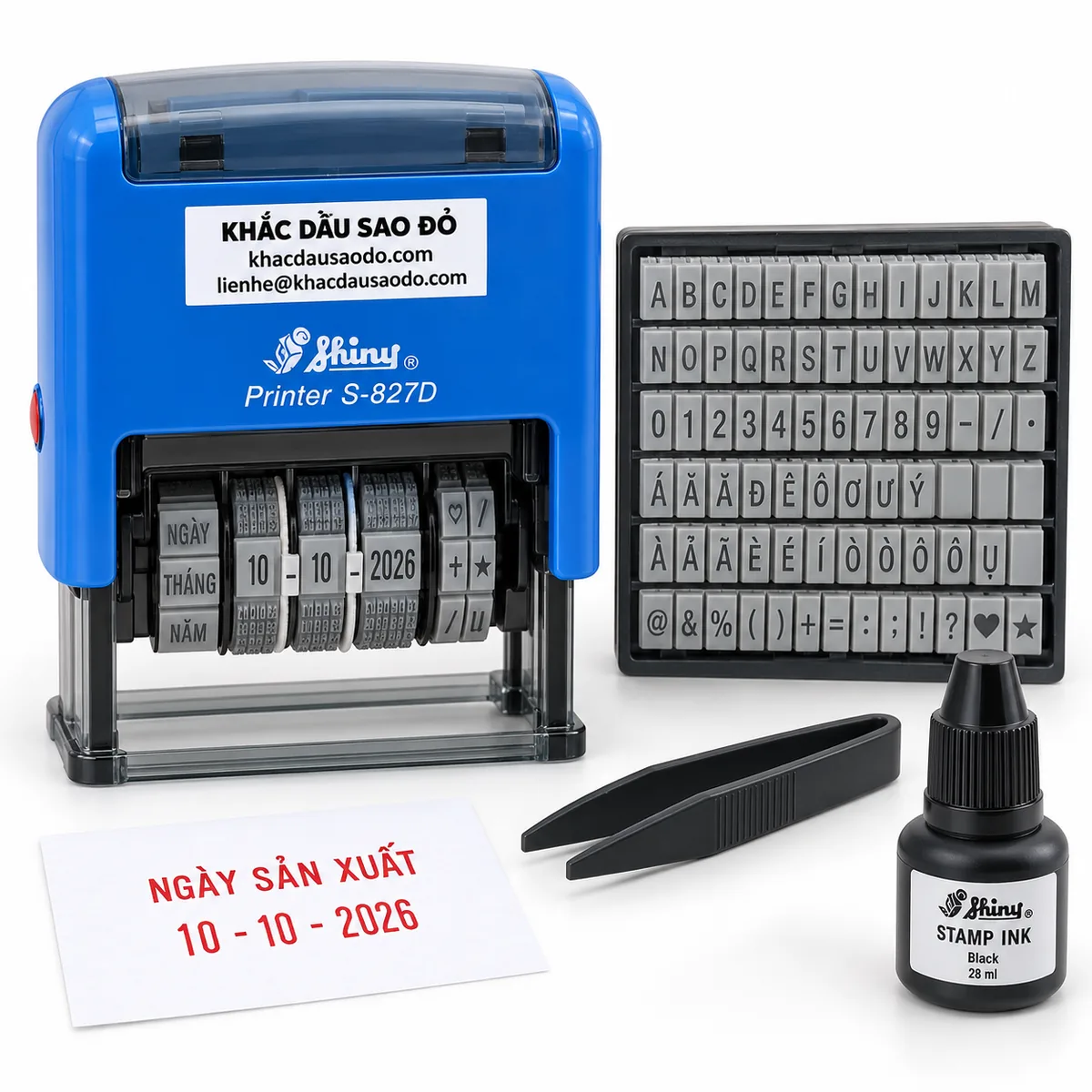 Dấu ngày ký tự ảnh chính nền trắng của Khắc Dấu Sao Đỏ