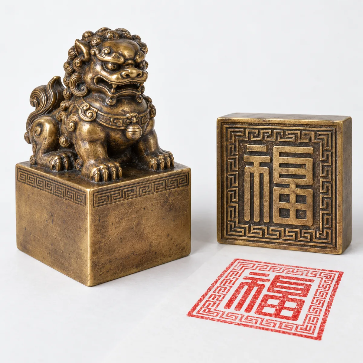 Dấu triện đồng ảnh chính nền trắng của Khắc Dấu Sao Đỏ