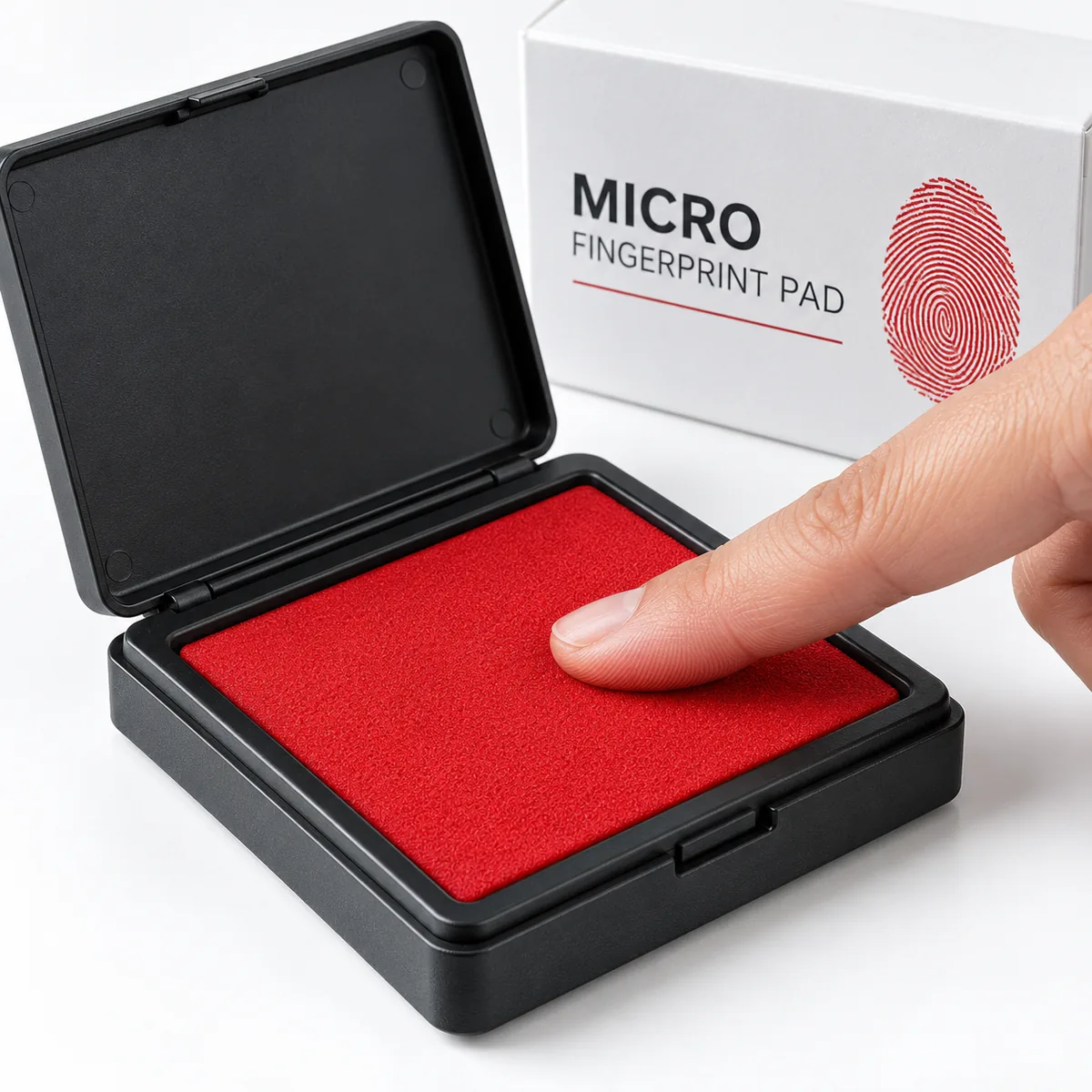 Khay mực lăn tay micro minh họa khi sử dụng của Khắc Dấu Sao Đỏ