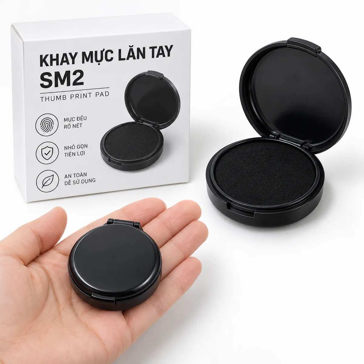 Khay mực lăn tay bỏ túi góc nghiêng trái của Khắc Dấu Sao Đỏ